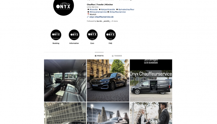 Referenz zu unserem Kunden ONYX Chauffeurservice