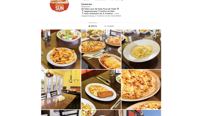 referent zu unserem Kunden Pizzeria Sun